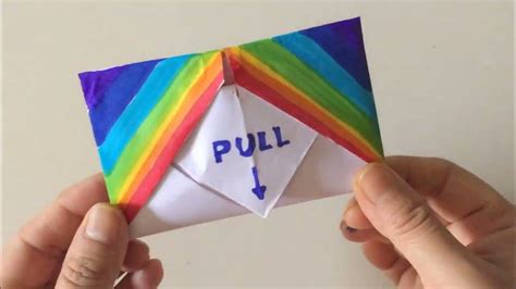 Pull Tab Origami Envelope Card Diy Surprise Message Card Folding Surprise Mother S Day