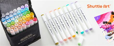 Amazon Shuttle Art Pastel Alcohol Markers Brush Tip Dual Tip