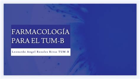 Farmacolog A Para El Tum B