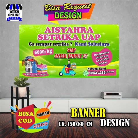 Jual Spanduk Banner Jasa Setrika Uap Laundry Keren Murah Shopee