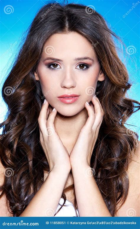 Portrait Of A Beautiful Brunette Woman Stock Image Image Of Purity