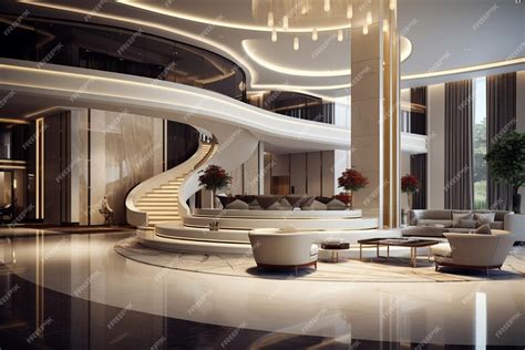 Premium Ai Image Elegant Modern Lobby Interior Design