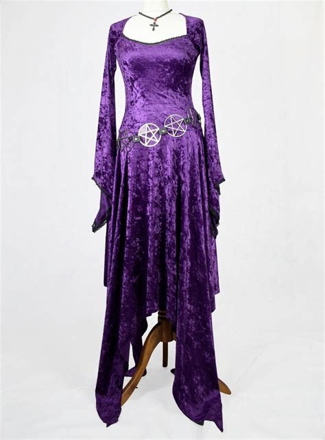 Velvet Elvenwitch Dress Crushed Velvet Long Witchy Dress By