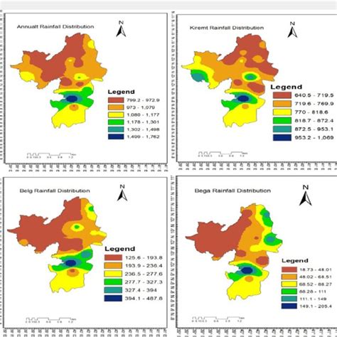 Spatial Distribution Of Annual And Seasonal Rainfall Climatology In Mm