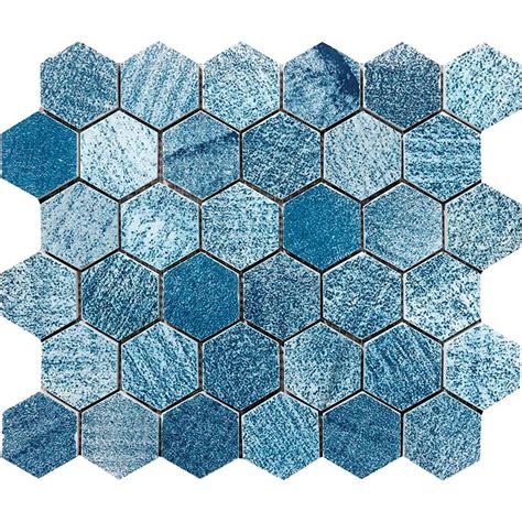 Indigo Indigo Hexagon Marble Mosaic X X Marble Kitchen