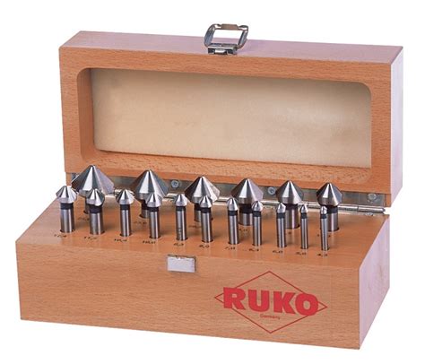 Набор зенковок 90° 4,3-25мм (17шт) HSS RUKO арт.102155 — РИНКОМ
