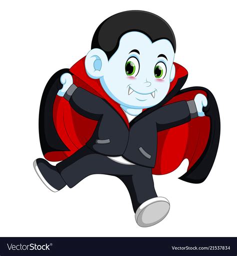 Funny cartoon little vampire Royalty Free Vector Image