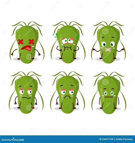 Contagious Cartoon In Character With Nope Expression Stock Vector