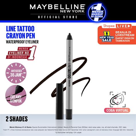 Jual Maybelline Line Tattoo Crayon Pen Liner Eyeliner Makeup Black