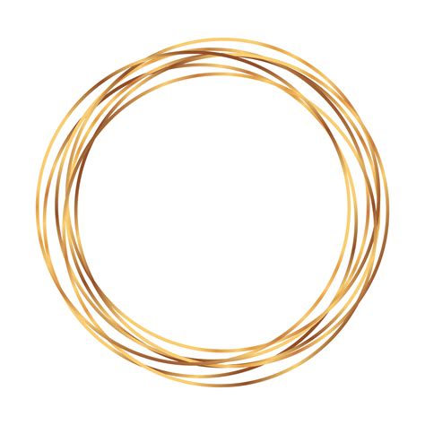 Gold Circle Shape Label Logo Design Element Frame Brush Abstract