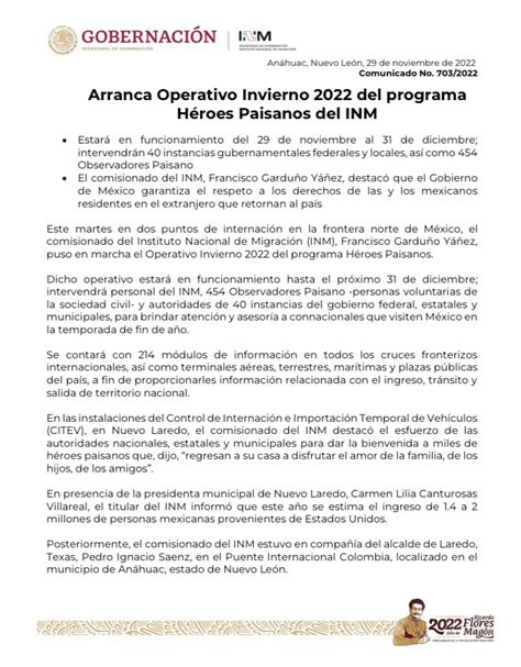 INM On Twitter Comunicado En Nuevo Laredo Tamaulipas Y En El