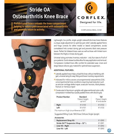 Corflex Stride Oa Osteoarthritis Knee Brace Ots Rehab Supply Shoppe