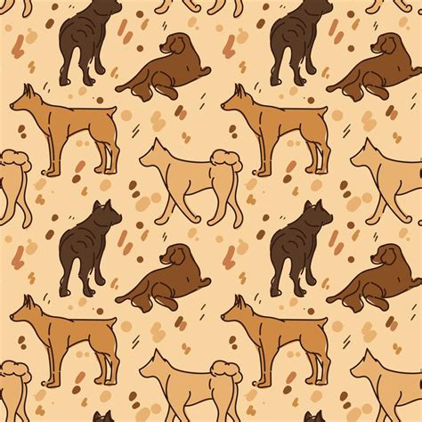 Pattern Drawing With Different Dogs In Different Poses Graphic