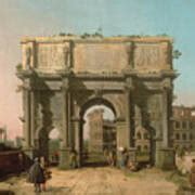 View Of The Arch Of Constantine With The Colosseum S Painting By