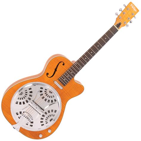 Disc Vintage Vrc800amf Electro Acoustic Resonator Guitar Amber At Gear4music