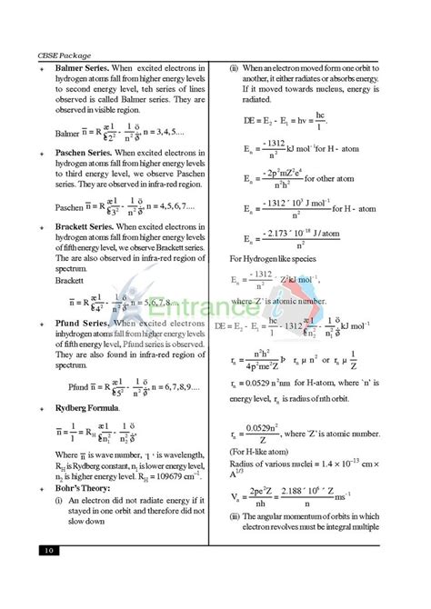 Chemistry Formula For Class 11 Chapter Atomic Structure Atomic Structure Formula Pdf Atomic