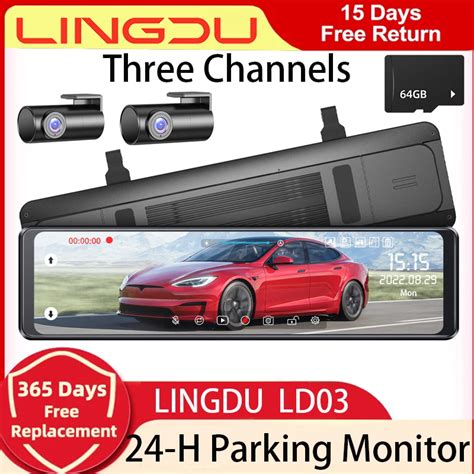 LINGDU LD03 12 Full Touch Screen Mirror Dash Cam With Detached Camera