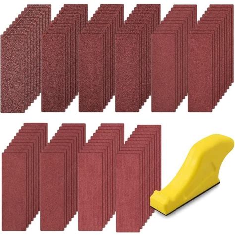 Pi Ces Feuilles Abrasives Avec Bloc De Pon Age Main Papier