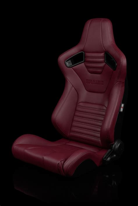 Elite X Series Racing Seats Maroon Leatherette Pair Eurocustomspr