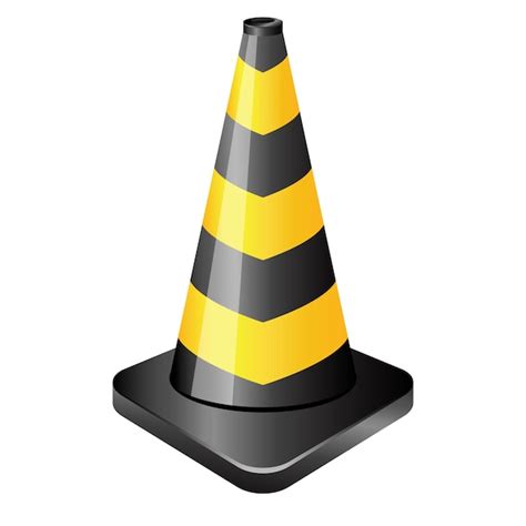 Ilustração do vetor de cor do ícone do cone de tráfego Vetor Premium