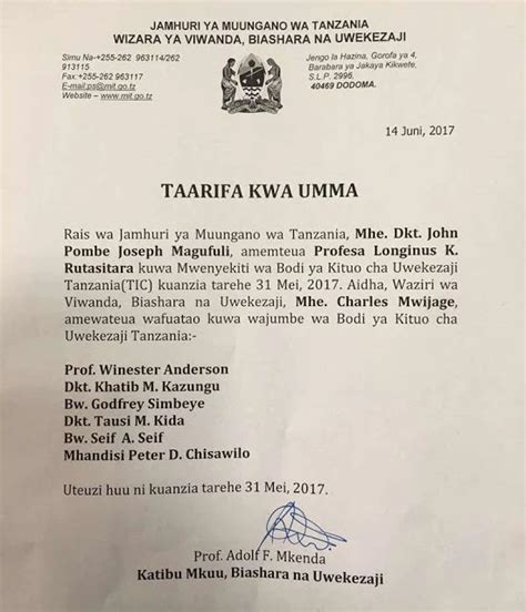 Breaking News Rais Magufuli Afanya Uteuzi Huu Mpya Udaku Special