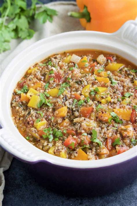 Easy Stuffed Pepper Soup Recipe Vegan Crockpot Stuffed Peppers