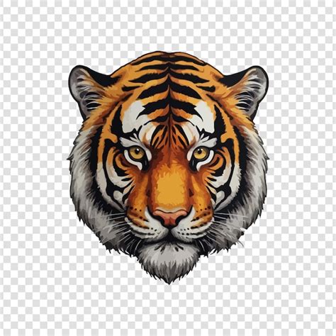 Premium Psd A Drawing Of A Tigers Face On A Transparent Background