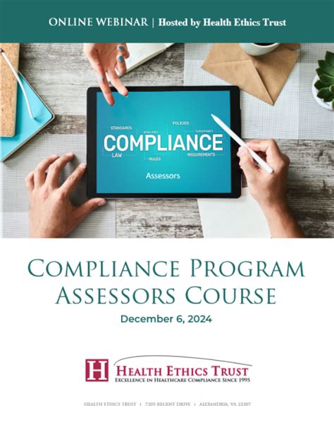 Compliance Program Assessors Course December Health Ethics Trust