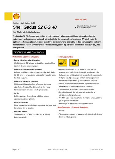 PDF Shell Gadus S2 OG 40 omf tr Bilgi Formu Eski Ýsmi Shell