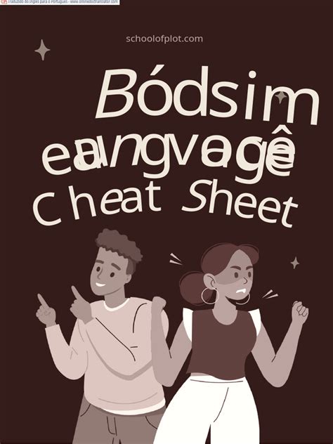 Body Language Cheat Sheet Schoolofplot Enpt Pdf