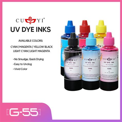 Cuyi Uv Dye Ink 100ml Universal Ink Colors Cyan Magenta Yellow