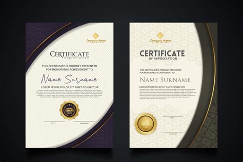 Luxury Certificate Template With Elegant Corner Frame And Realistic