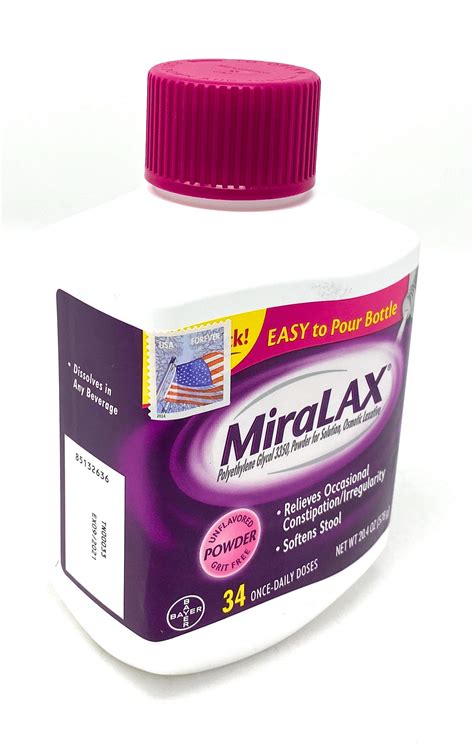 Miralax Powder Laxative 34 Doses 204 Ounce