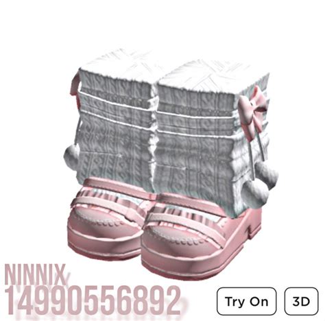 Pink Platform Leg Warmers W Bows Chibi Roblox Codes Boots Code