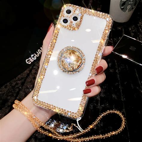 Funda De Tel Fono Con Hebilla De Anillo De Diamantes De Imitaci N