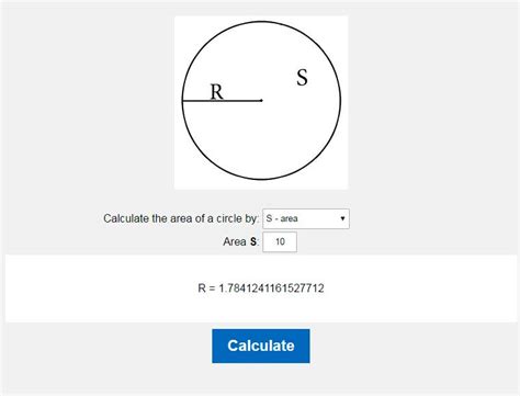 Radius of a circle calculator. Calculate the radius of a circle.