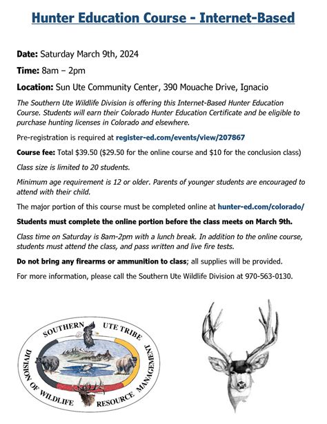 Wildlife: Hunters Education Course – The Southern Ute Drum