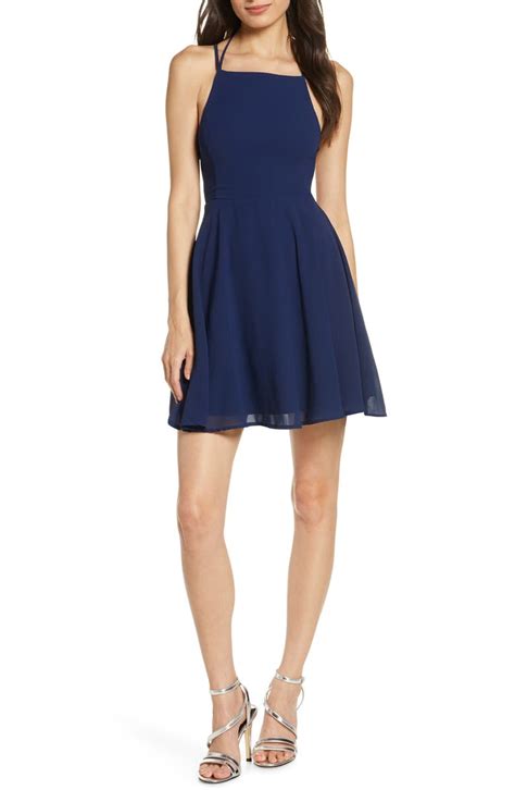 Lulus Good Deeds Lace Up Skater Minidress Nordstrom