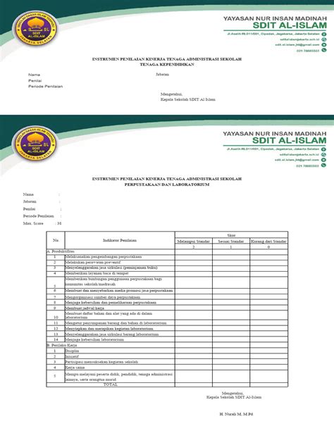 No 43 Dokumen Penilaian Kinerja Tenaga Kependidikan Berupa Format Penilaian Kinerja1 Pdf