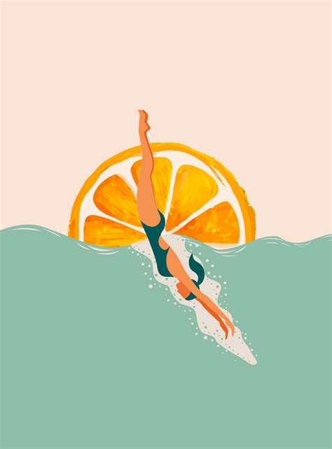 Girl Dive Art Print By Urbanwallarts X Small Illustration Art Girl