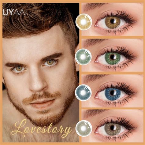 Uyaai 2pcs Pair Lovestory Lentes De Contato Coloridas Marrom