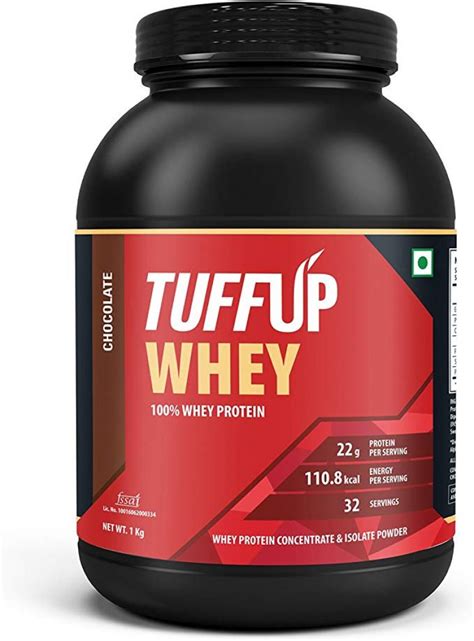 Tuff Up 100 Whey Protein 1 Kg Chocolate 22g Protein Per Serving Made From Imported Whey