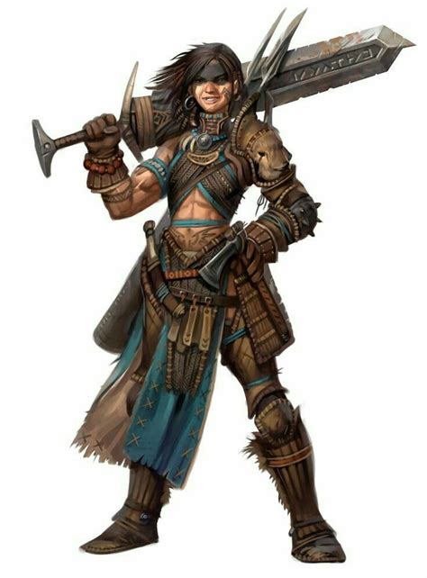 Female Bloodrager Barbarian Pathfinder Pfrpg Dnd Dandd D20 Fantasy