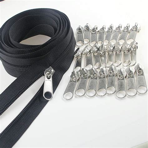 Leekayer Black Nylon Coil Zippers By The Yard Bulk Yards With