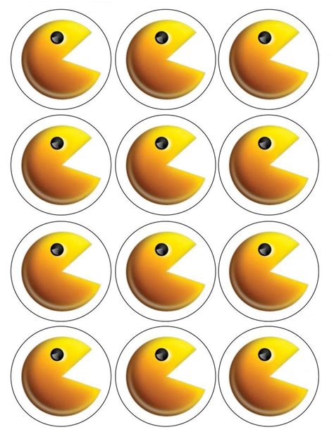 Pac Man Nemco Edible Cupcake Topper Images ABPID08524 Edible Cupcake