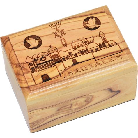 Engraved Messianic Jerusalem Grafted Symbol Wood Box 2 8