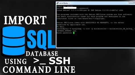 How To Import Mysql Database Using Ssh Command Line Youtube