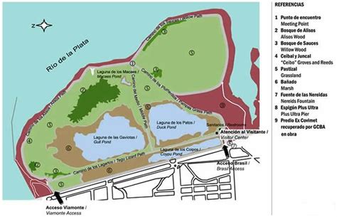 Mapa de la Reserva Ecológica Costanera Sur