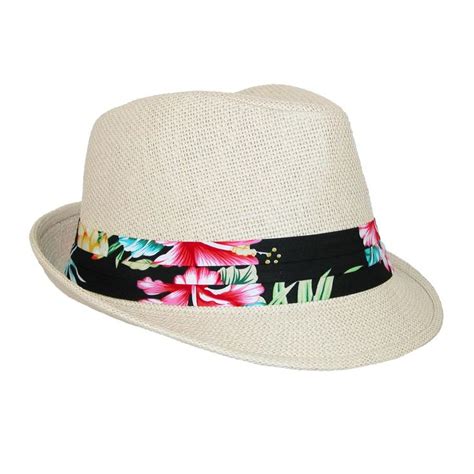 Sun N Sand Linen Hawaiian Paradise 15 Inch Brim Fedora Hat Fedora