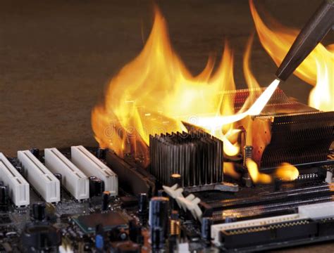 Burning Computer Case Stock Photo Image Of Recycling 5710018